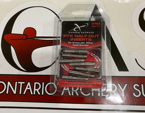 CARBON EXPRESS HALF OUT INSERTS .203 7 PACK CLEARANCE - Ontario Archery Supply
