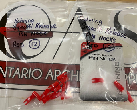 Smooth Release Pin Nock 12 PACK RED CLEARANCE
