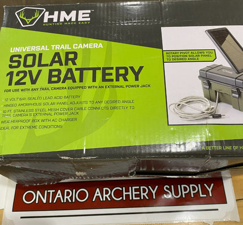 HME UNIVERSAL TRAIL CAMERA SOLAR 12V BATTERY CLEARANCE - Ontario Archery Supply