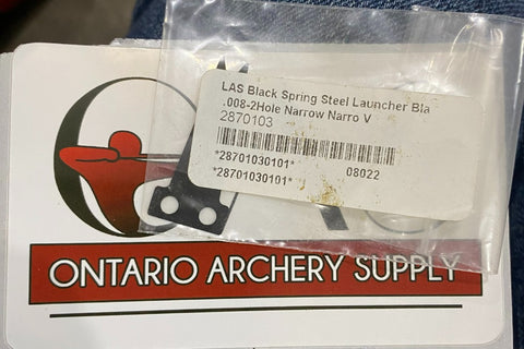 LAS Black Spring Steel Launcher Blade 2 Hole Narrow Narro V .008 - Ontario Archery Supply
